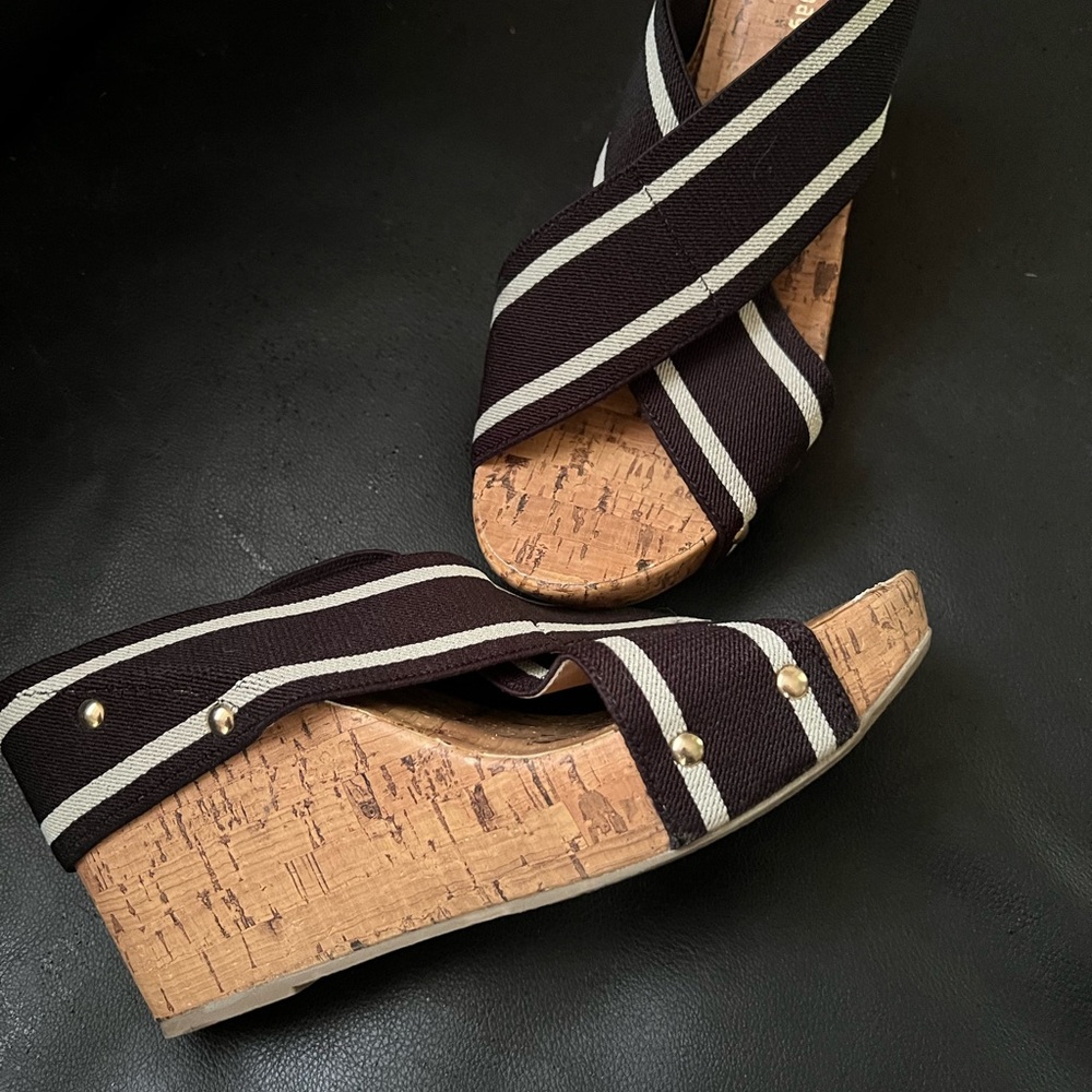 Wedge Heels black elastic